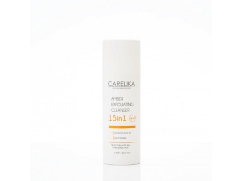 CARELIKA AMBER EXFOLIATING ŠVEIČIANTIS VEIDO VALIKLIS 15 IN 1 SU 2% GINTARO RŪGŠTIMI, 150ML